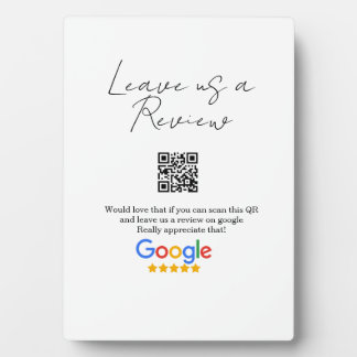 Google review business logo Scan QR review Plaque
