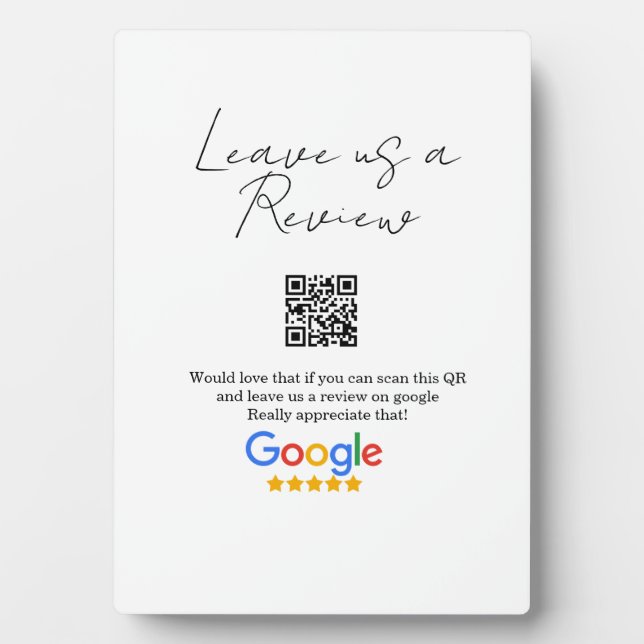 Google review business logo Scan QR review Plaque (Front)