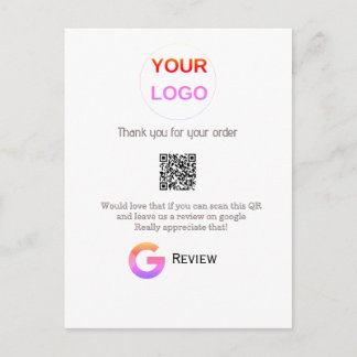 Google review business logo Scan QR review Postcard