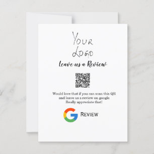 Google review business logo Scan QR review Postcard
