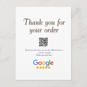 Google review business logo Scan QR review Postcard