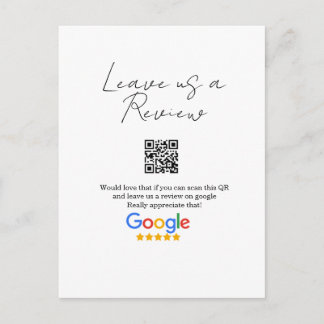 Google review business logo Scan QR review Postcard