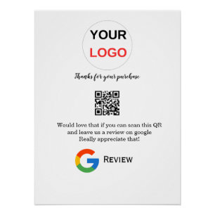 Google review business logo Scan QR review Poster