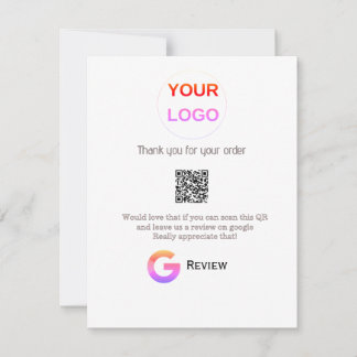 Google review business logo Scan QR review RSVP Card