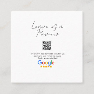Google review business logo Scan QR review Square Business Card