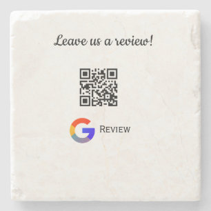 Google review business logo Scan QR review Stone Coaster