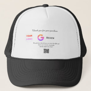 Google review business logo Scan QR review Trucker Hat