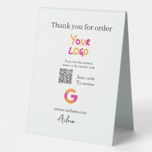 Google review business logo website scan QR code