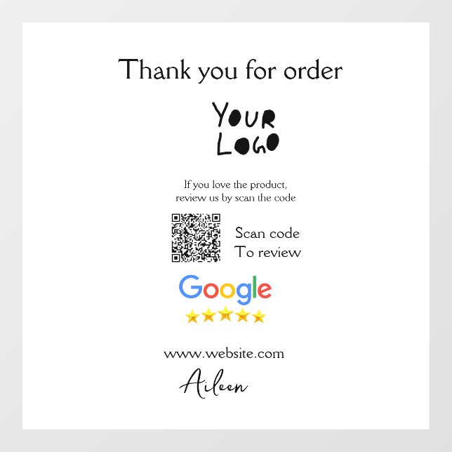 Google review business logo website scan QR code (Sheet)