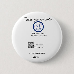 Google review business logo website scan QR code 6 Cm Round Badge