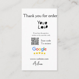 Google review business logo website scan QR code Card