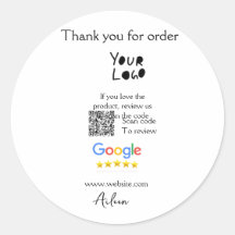 Google review business logo website scan QR code