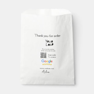 Google review business logo website scan QR code Favour Bag