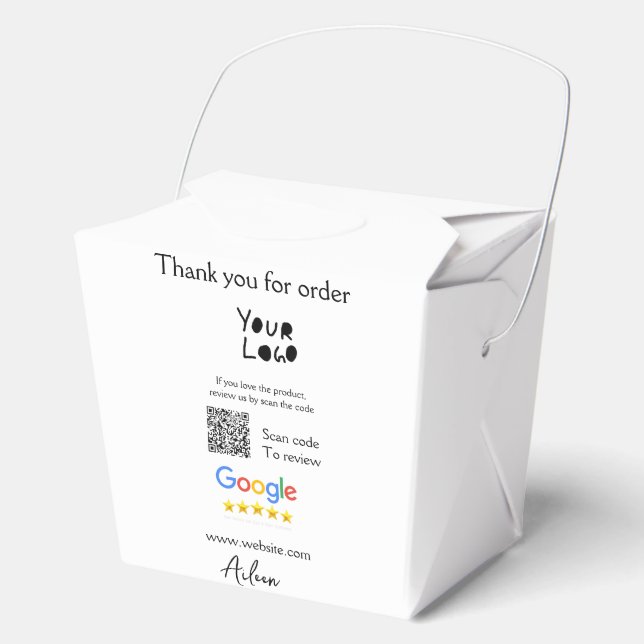 Google review business logo website scan QR code Favour Box (Front)