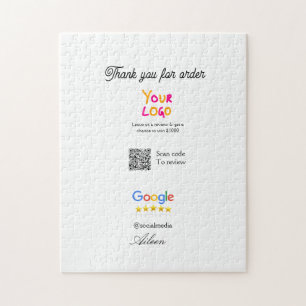 Google review business logo website scan QR code Jigsaw Puzzle