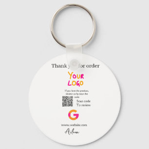 Google review business logo website scan QR code Key Ring