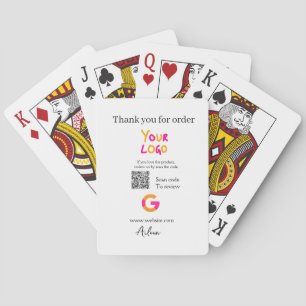 Google review business logo website scan QR code Playing Cards