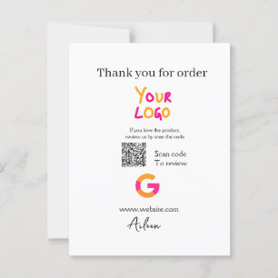 Google review business logo website scan QR code Postcard
