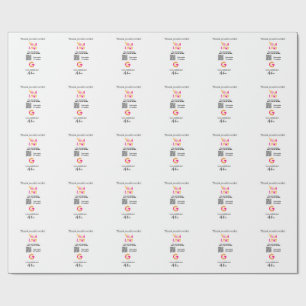 Google review business logo website scan QR code Wrapping Paper