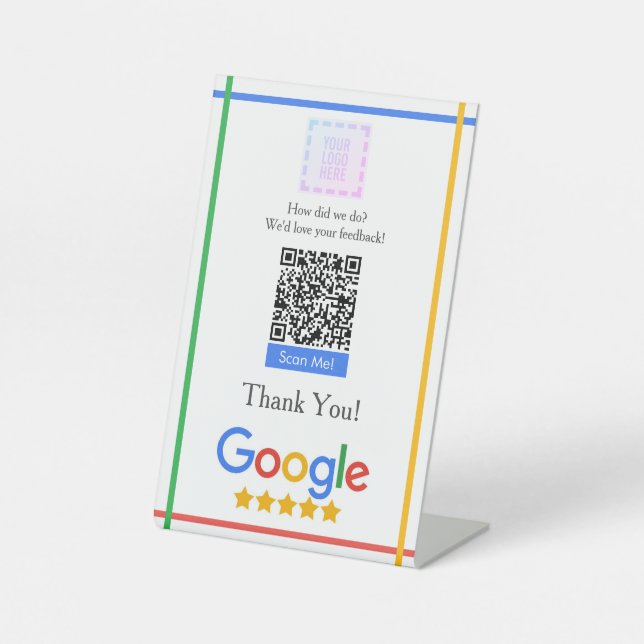 Google Review Card Pedestal Sign (Front)