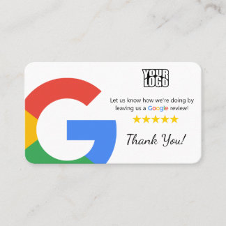 Google Review Card Template w/ QR Code Link 