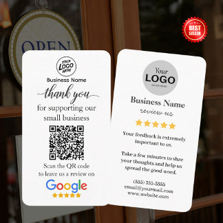 Google Review Card W/ QR Code Link Template