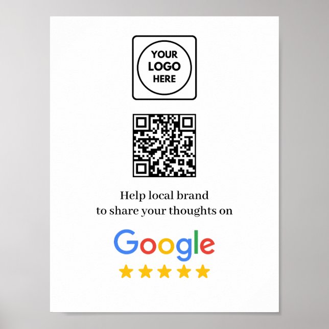 Google Review Feedback QR Modern Poster (Front)