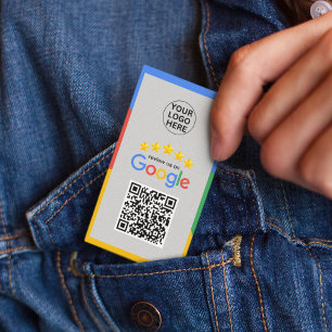 Google Review My Business 5 Star Qr Code Grey Card