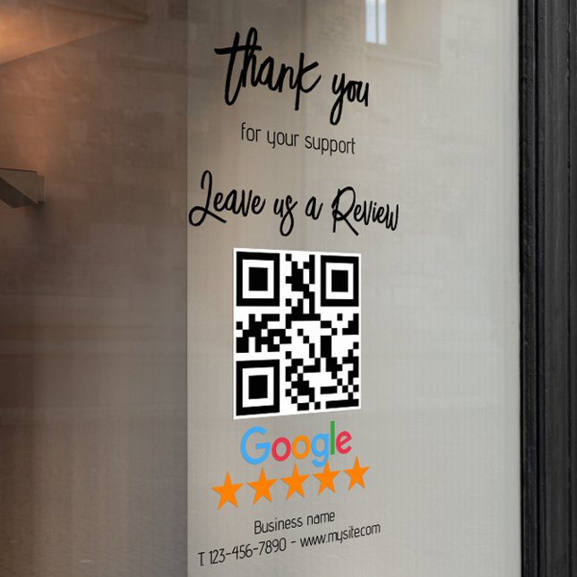 Google Review My Business Black Qr Code (Google Review My Business Black Qr Code Window Cling)