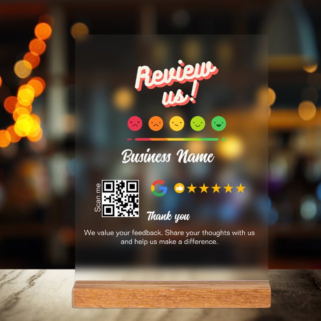 Google Review My Business Thank You Qr Code Acrylic Sign (Google Review My Business Thank You Qr Code Acrylic Sign)