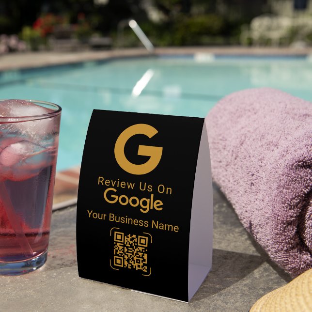 Google Review QR Code Black Gold (Insitu(On Table))