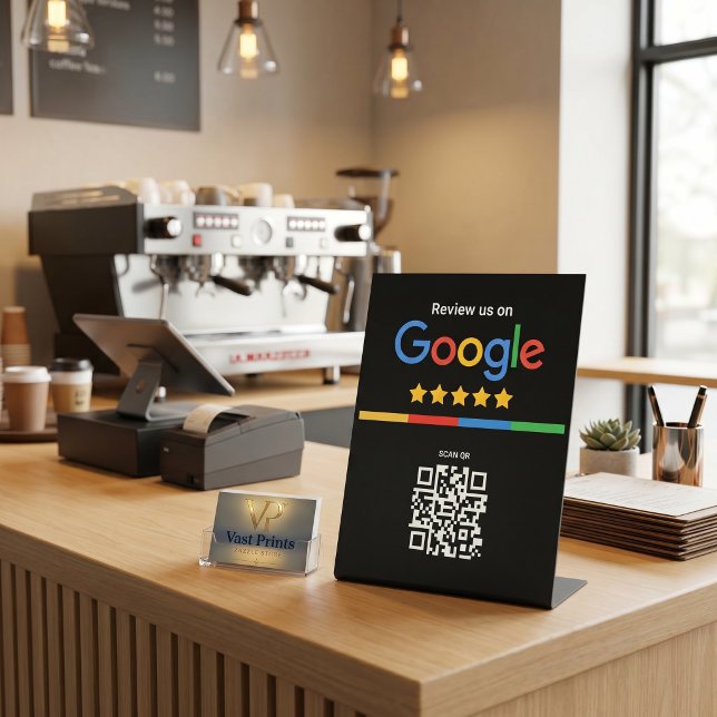 Google Review QR Code Black Pedestal Sign (Google Review QR Code Black Pedestal Sign)