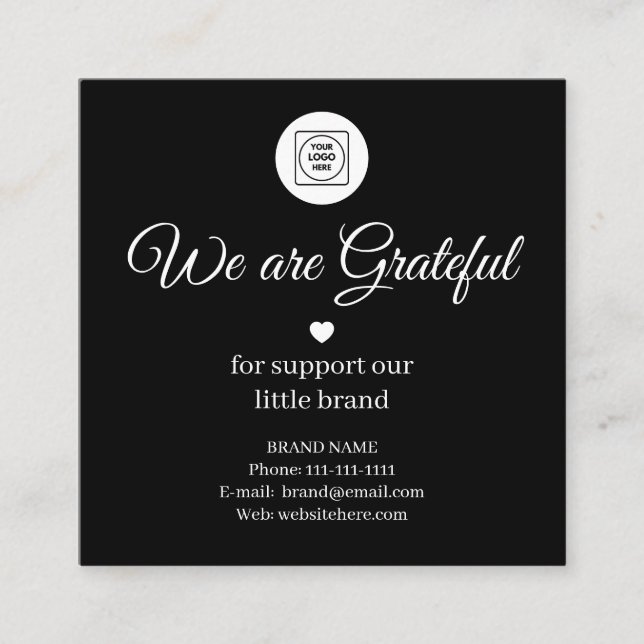 Google Review QR Code Black Square Business Card (Front)