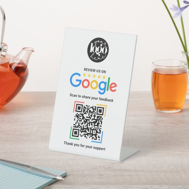 Google Review QR Code Business Personalised  Pedestal Sign (In SItu)
