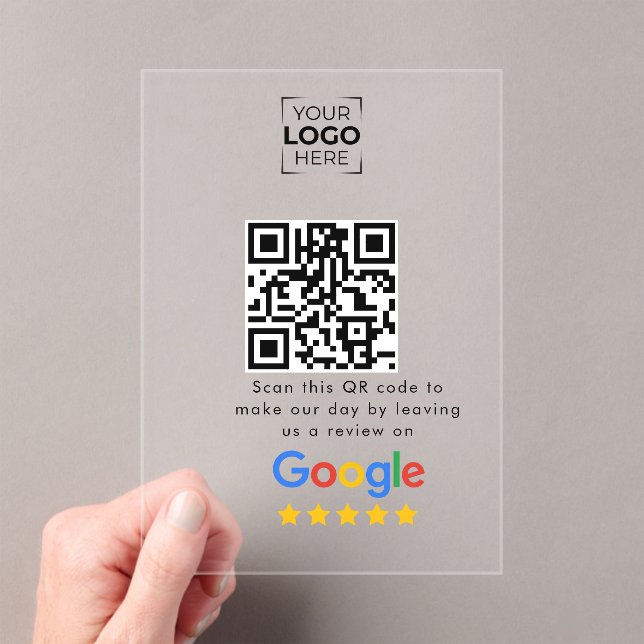 Google Review QR Code Business Review  Acrylic Invitations (Insitu (Handheld))