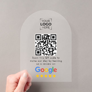 Google Review QR Code Business Review Acrylic Invitations
