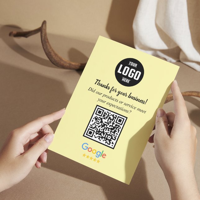 Google Review QR Code Cards | Business Enclosure   (Google Review QR Code Cards | Yellow Business Enclosure Cards)