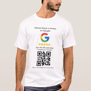Google Review QR Code Cards,Review Sign T-Shirt