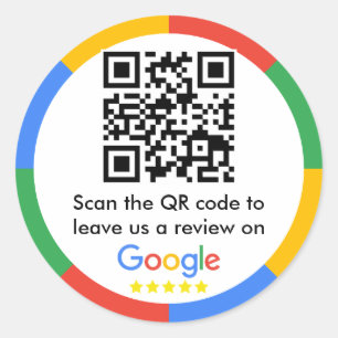 Google Review QR Code Classic Round Sticker