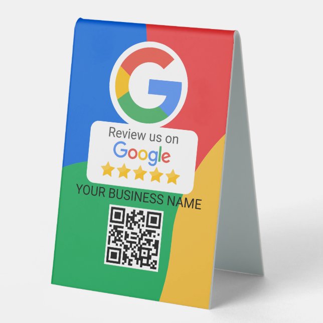 Google Review QR Code Colourful Business (Front)