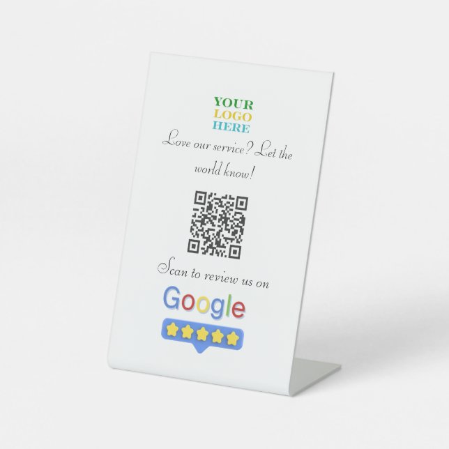 Google Review QR Code | Custom Business Feedback Pedestal Sign (Front)