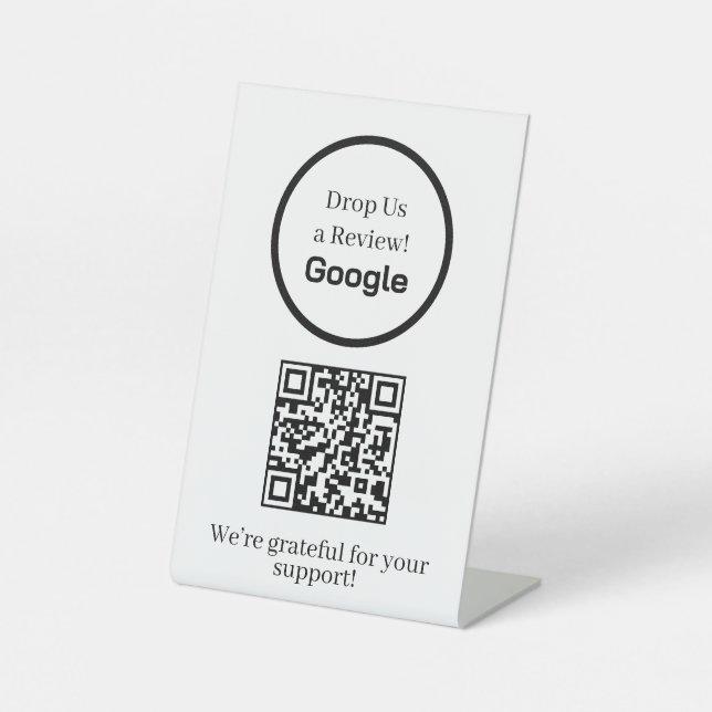 Google Review QR Code | Custom Business Feedback Pedestal Sign (Front)