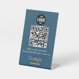 Google Review QR Code Pedestal Sign for Business