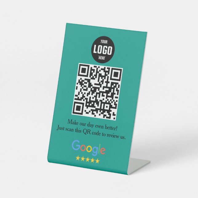 Google Review QR Code Pedestal Sign for Business (Front)