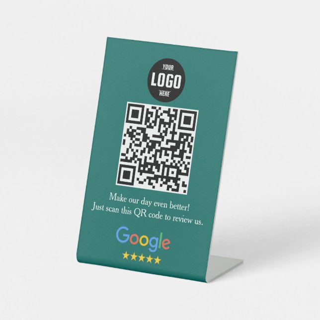 Google Review QR Code Pedestal Sign for Business (Front)