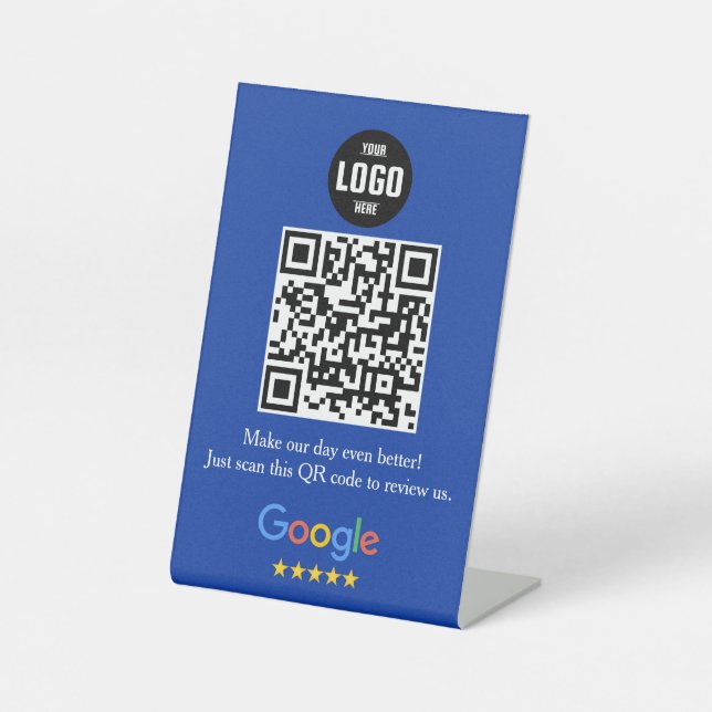 Google Review QR Code Pedestal Sign for Business (Front)