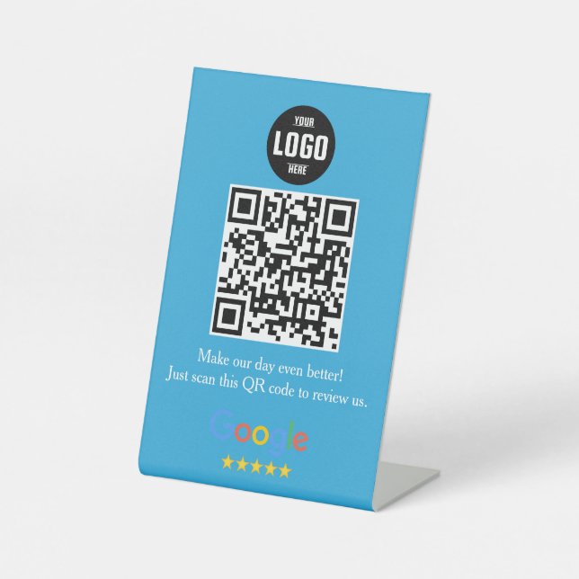 Google Review QR Code Pedestal Sign for Business (Front)