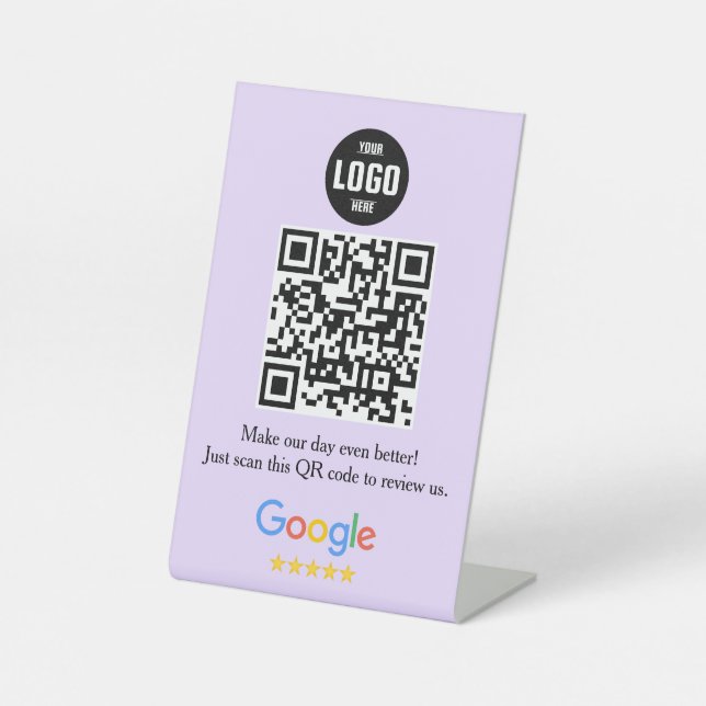 Google Review QR Code Pedestal Sign for Business (Front)