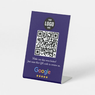 Google Review QR Code Pedestal Sign for Business