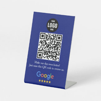 Google Review QR Code Pedestal Sign for Business